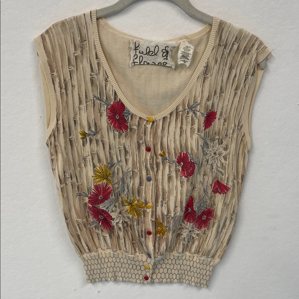 Field of Flowers Anthropologie Sweater Vest